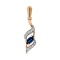 Marquise-cut Sapphire with Diamond Accents Pendant. Hypoallergenic Cadmium-free 585 (14K) Rose Gold