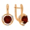 Earrings Featuring 2 Garnets and 6 Diamonds. Hypoallergenic 585 Rose Gold, Rhodium Detailing