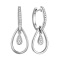 "Drop 'N' Drop" Diamond Huggie Earrings. Certified 585 (14kt) White Gold, Rhodium Finish