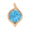 Slide Pendant with a 9mm Statement Blue Topaz. Hypoallergenic Cadmium-free 585 (14K) Rose Gold