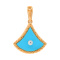 Natural Turquoise and Diamond Pendant Nefertiti. Hypoallergenic Cadmium-free 585 (14K) Rose Gold