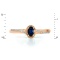 Ring with Oval Sapphire Flanked by 20 Tiny Diamonds - Angle 2
