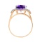 Oval-shaped Amethyst Cocktail Ring. View 3