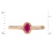Ring with an Oval Ruby Flanked by 20 Tiny Diamonds - Angle 2