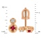 Dimensions of Ruby and Diamond Two-Stone Stud Earrings