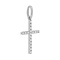 White Gold Diamond Prong Set Cross Pendant - Angle 2
