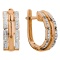 Diamond Trendsetting Earrings. Hypoallergenic Cadmium-free 585 (14K) Rose Gold