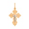 Eastern Style Orthodox Passion Cross. Certified 585 (14kt) Rose and White Gold