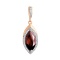 Marquise-shaped Garnet Pendant. 'Empress' Series, 585 Rose Gold