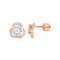 Diamond Knot Stud Earrings. Certified 585 (14kt) Rose Gold, Screw Backs