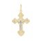 Russian Lace-inspired Orthodox Cross Pendant. 585 (14kt) Yellow and White Gold