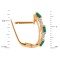 Earrings Featuring 6 Emeralds  and 20 Diamonds. Hypoallergenic 585 Rose Gold, Rhodium Detailing. View 2