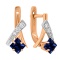 Genuine Sapphire and Diamond Petite Earrings. Tested 585 (14K) Rose and White Gold
