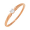Natural 2.8mm Diamond Solitaire Engagement Ring. Hypoallergenic Cadmium-free 585 (14K) Rose Gold