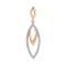 Double Marquise Shape Drop Diamond Pendant. 585 (14kt) Rose Gold, Rhodium Detailing