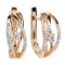 Dazzling Diamond Leverback Earrings in Rose Gold. Hypoallergenic 585 Rose Gold, Rhodium Detailing