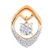 Swaying Diamond Slide Pendant. Certified 585 (14kt) Rose Gold, Rhodium Detailing