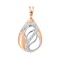 Convex Pendant with a Diamond Sash. Hypoallergenic 585 Rose Gold, Rhodium Detailing