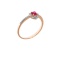 Ruby and Diamond Ring. 585 (14kt) Rose Gold, Rhodium Detailing