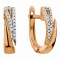 Diamond Earrings with Geometric Flavor. Ecological Cadmium-free 585 (14K) Rose Gold