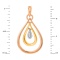 Hinged Tri-color Gold Drop Diamond Pendant. Tested 585 (14K) Rose, Yellow and White Gold