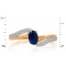 Ring Featuring Sapphire and 16 Diamonds. Hypoallergenic 585 Rose Gold, Rhodium Detailing. View 2
