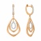 Jaw-dropping Rose Gold Earrings with Diamonds. Hypoallergenic 585 Rose Gold, Rhodium Detailing