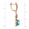 Height of Blue Topaz and Champagne Diamond Dangle Earrings