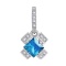 Princess-cut Aquamarine and Diamond Pendant. 'Royal Gem' series, 585 (14kt) White Gold