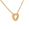 Gold Necklace with Sliding Heart Set with Diamond - Angle 4