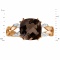 Neoclassical Ring with Smoky Quartz and Diamonds in European 585 Rose Gold: Angle 2