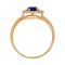 Split Shank Ring with Sapphire and 22 Diamonds, Angle 3