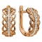 Woven Design Gold Earrings Featuring 32 Diamonds. Hypoallergenic 585 Rose Gold, Rhodium Detailing