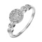 Superior White Gold Ring Featuring 23 Diamonds. Tested 585 (14K) White Gold, Rhodium Finish