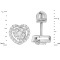 Diamond Heart-shaped Stud Earrings. View 2
