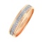 Diamond Wedding Band 4mm Wide. Certified 585 (14kt) Rose Gold, Rhodium Detailing