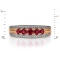 Diamond Edges with Ruby Center Row Ring. Angle 2