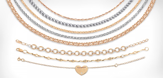 Rose and White Gold Chains and Bracelets
