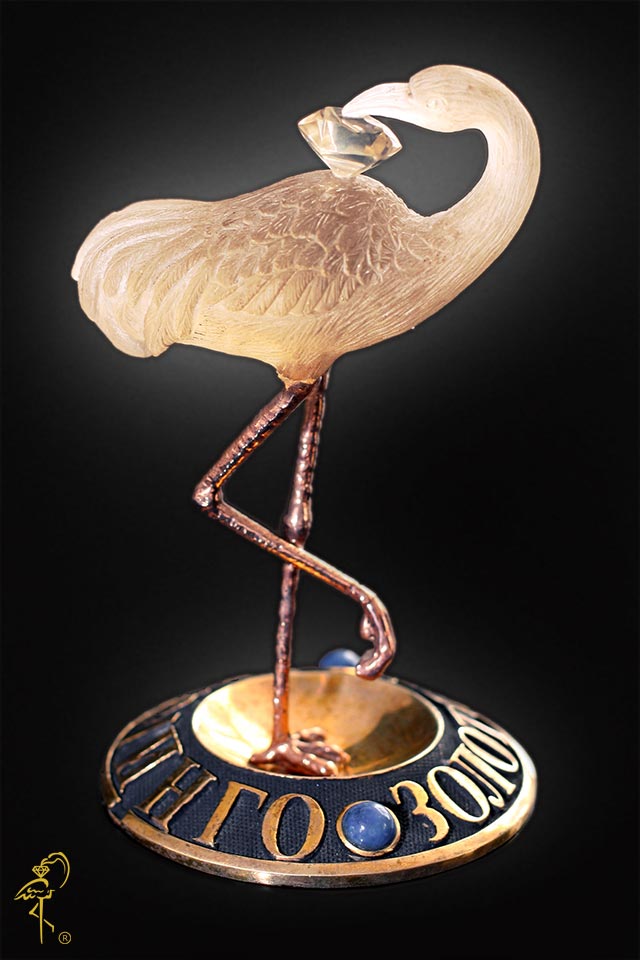 Carving Museum: Golden Flamingo's carved logo Carving Museum: Golden Flamingo's carved logo