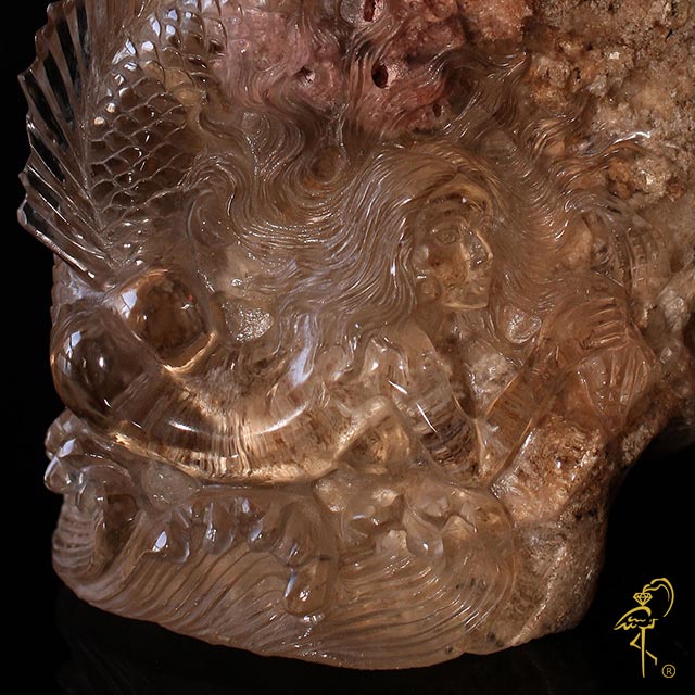 Quartz mermaid from the Carving Museum of the Golden Flamingo Jewelers. View 2 Quartz mermaid from the Carving Museum of the Golden Flamingo Jewelers