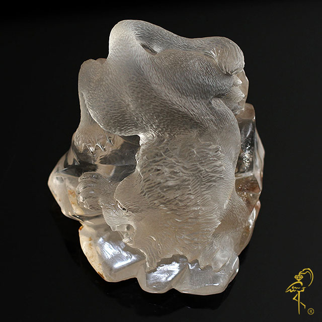 Smokey Quartz Lion from the Carving Museum of the Golden Flamingo Jewelers. View 1 Smokey Quartz Lion from the Carving Museum of the Golden Flamingo Jewelers