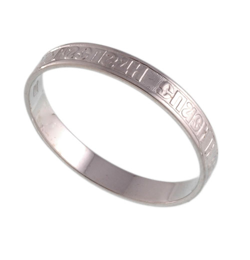 Save and Protect ring. White gold 585º. Orthodox ring