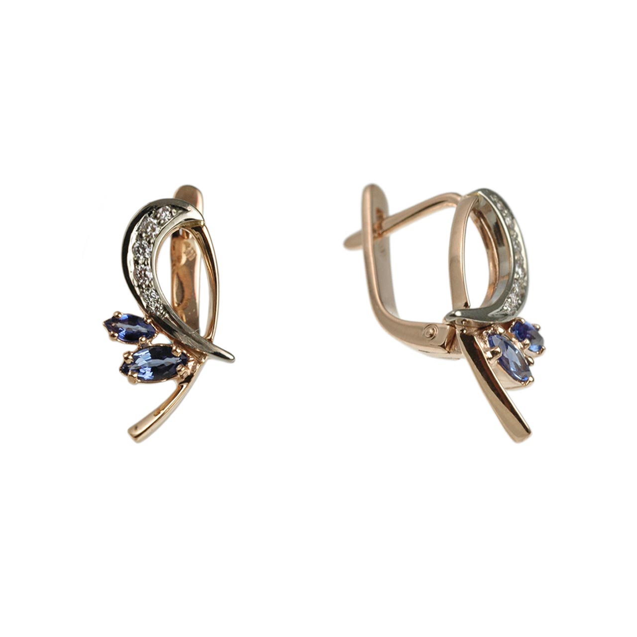 Polar Light Diamonds 925 Sterling Silver 0.08 Cttw Canadian Diamond Studs &  0.55 Cttw Blue Sapphire Earring Jackets Set | Upper Canada Mall