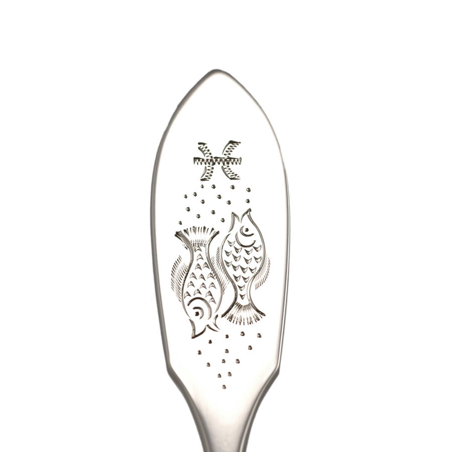 Zodiac silver spoon Pisces Golden Flamingo