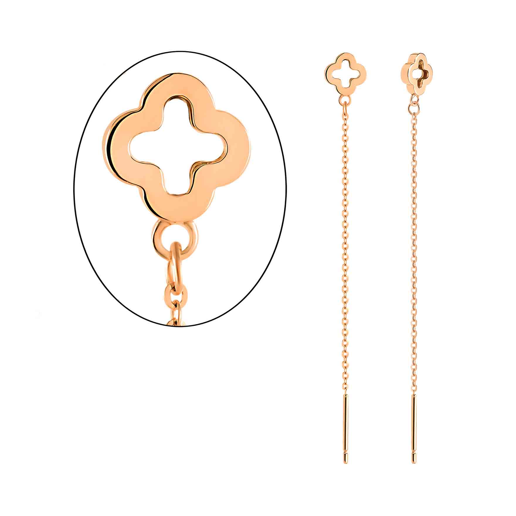 Rose gold chain earrings Clearance