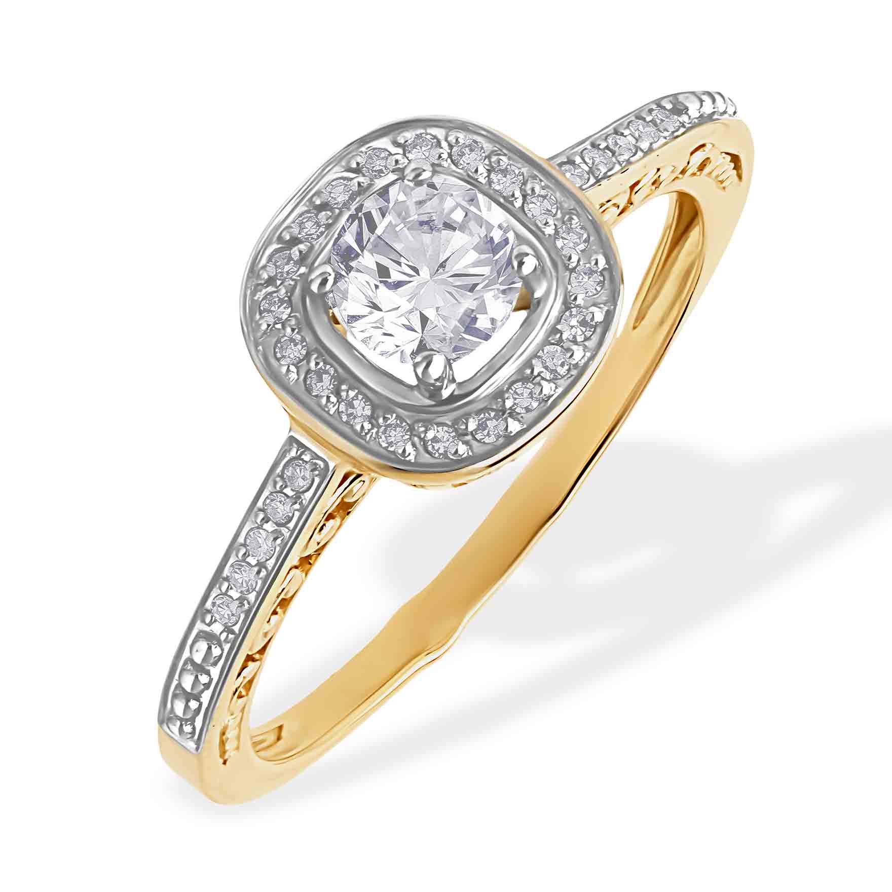 White gold affordable engagement ring Golden Flamingo