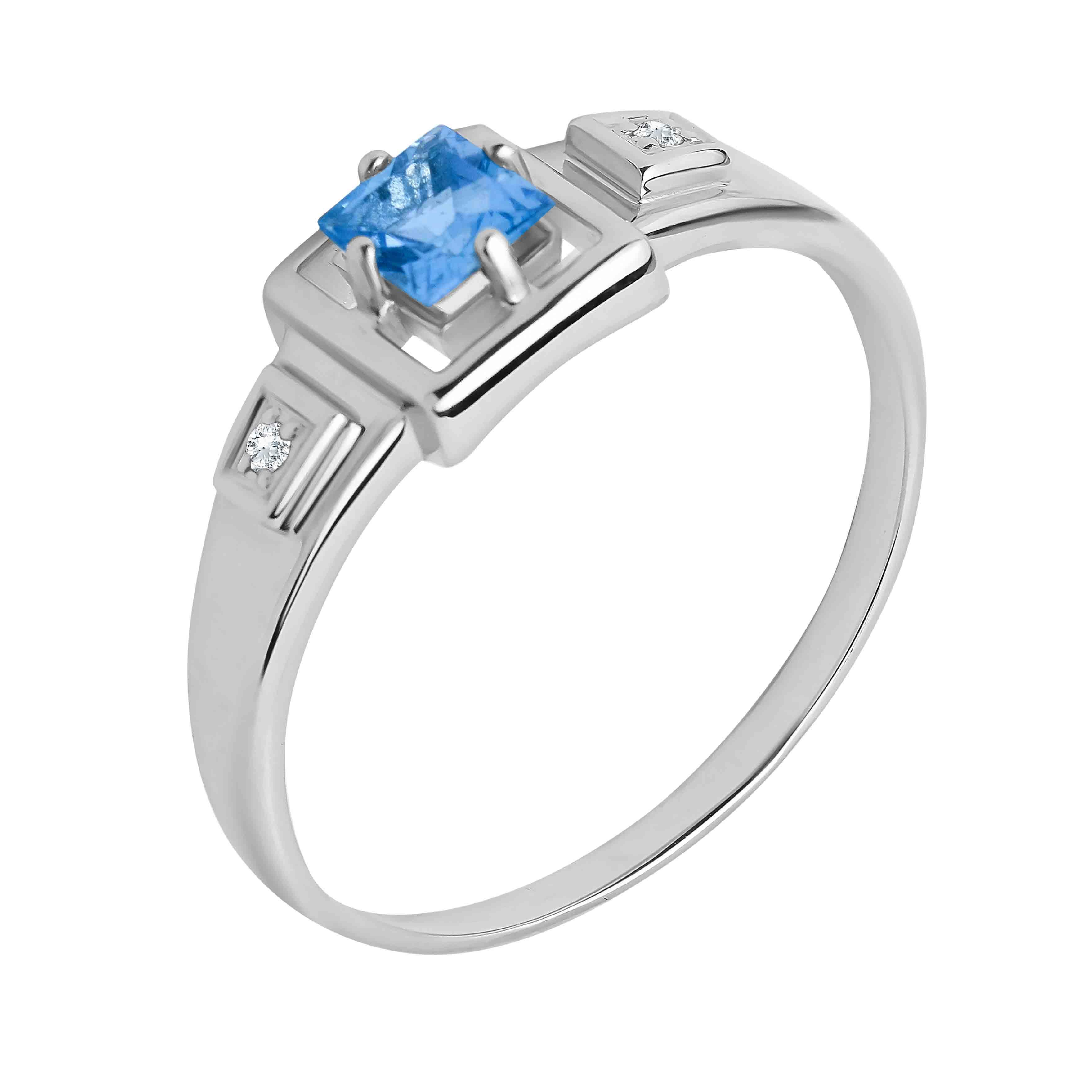 Princess aqua hypoallergenic gold ring Golden Flamingo