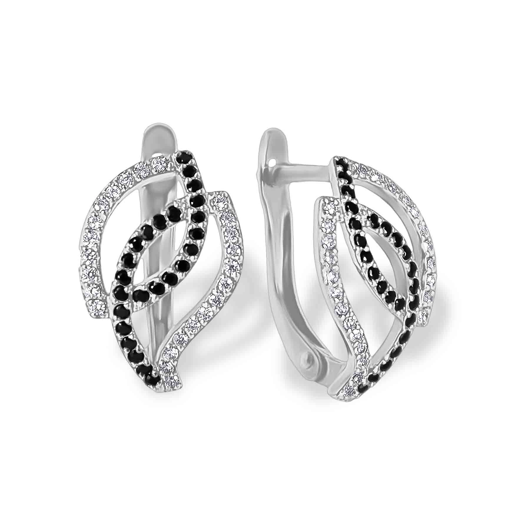 Cz White Gold Leverback Earrings Cz White Gold Leverback Earrings