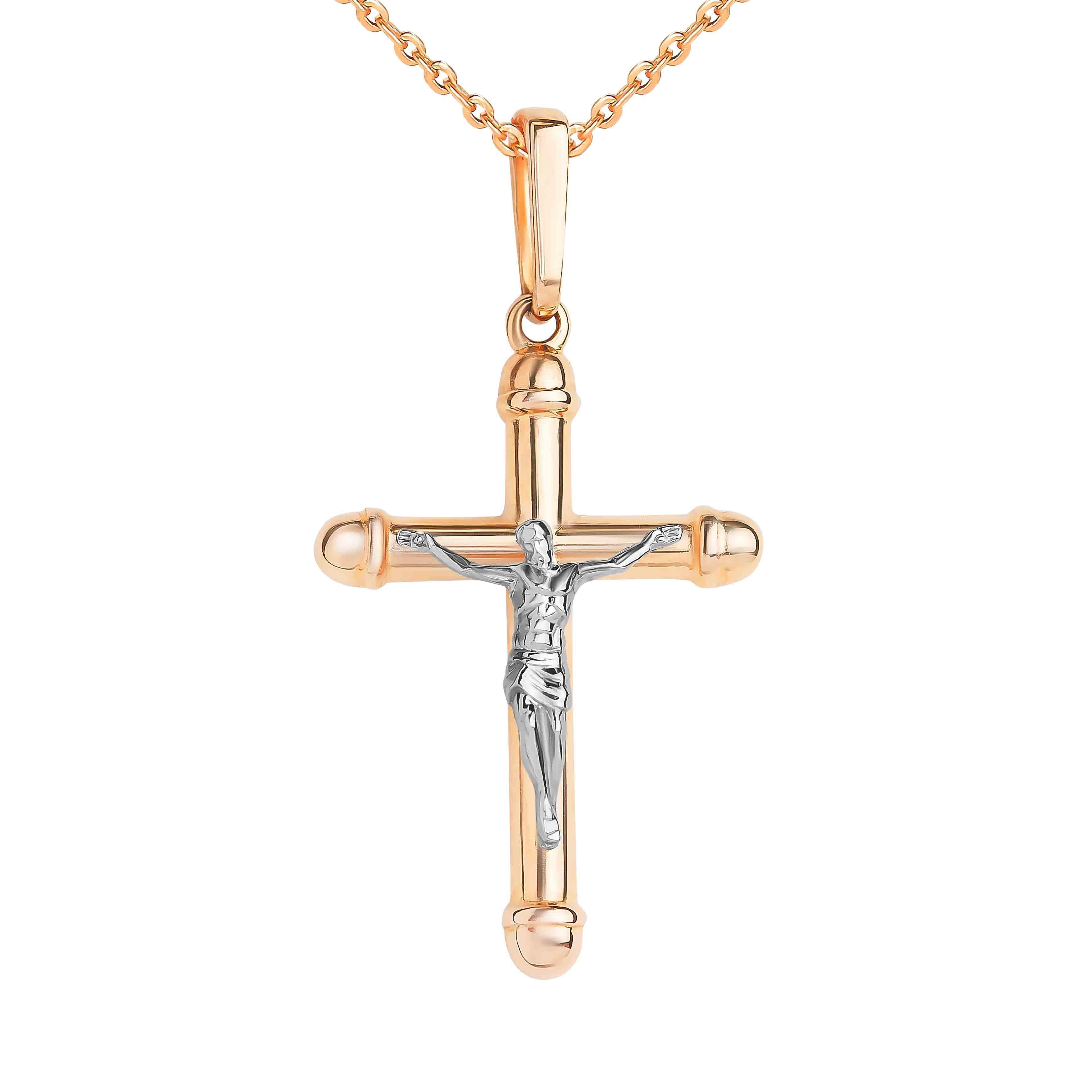 Sale Gold Cross Necklace Women Two Tone Cross Pendant Gold Filled Christian Catholic  Jewelry Gift for Mom, Rope Chain - Etsy