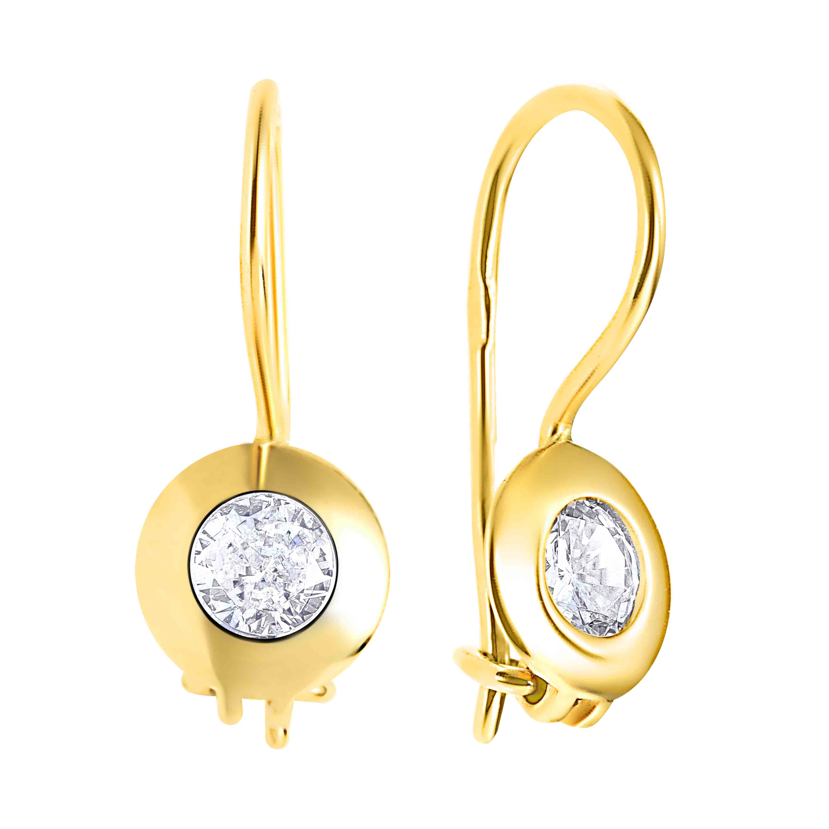 916 Twenty Two Karat (22K) Studded Kids Gold Earrings -Style#09